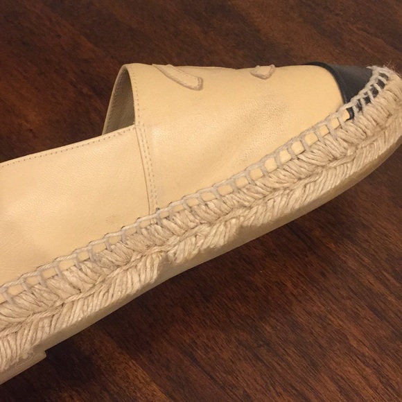 Chanel Nude with Black Cap Toe Espadrilles - Picture 7 of 8